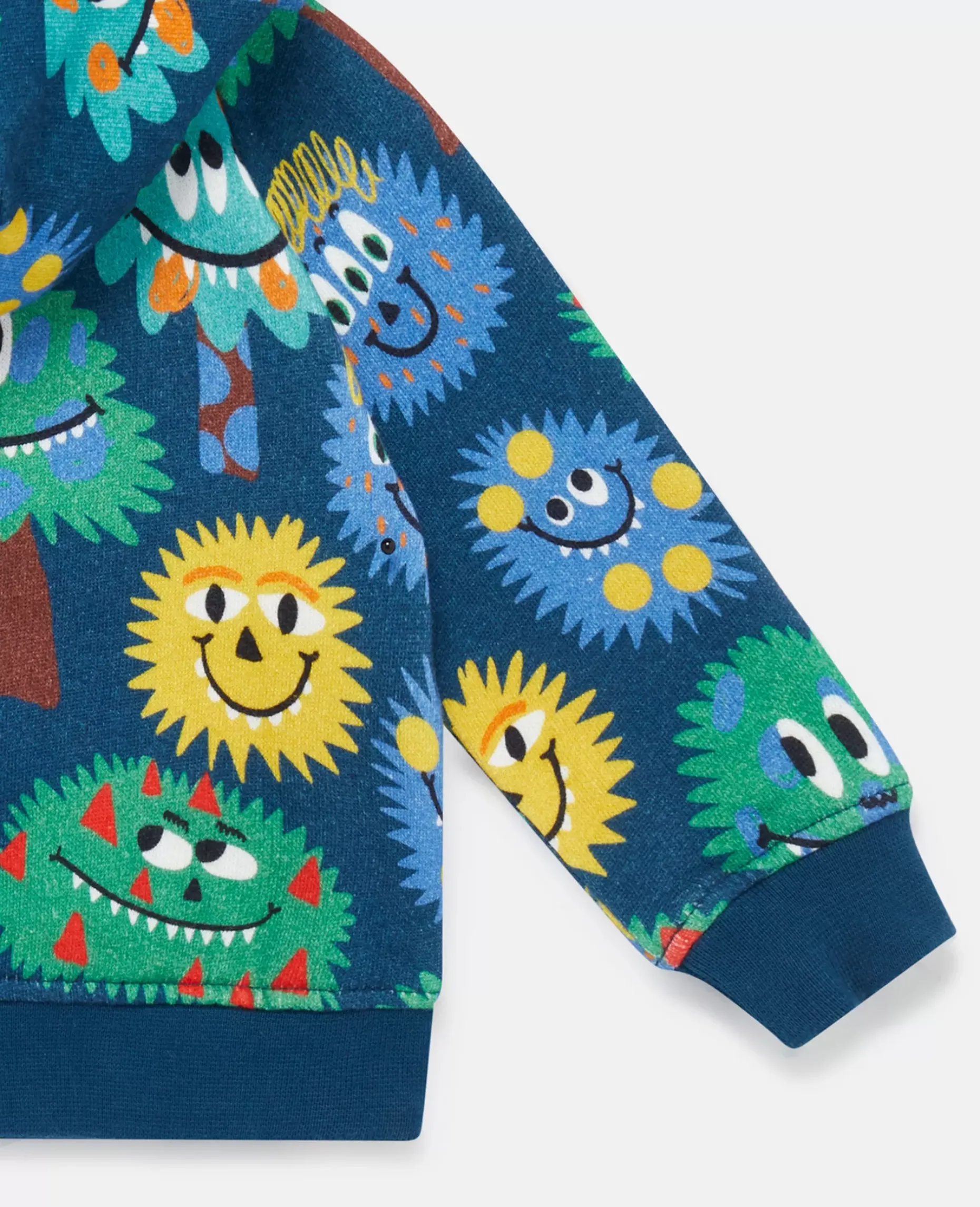 Monster Print Zip Hoodie