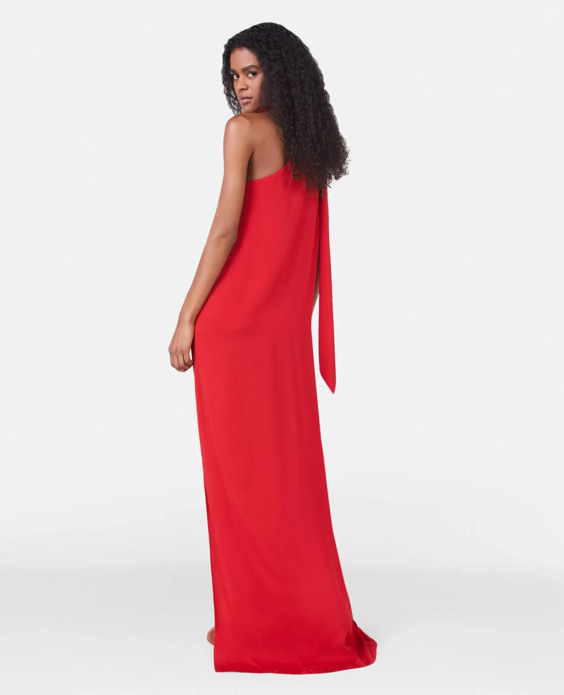 One-Shoulder Scarf Maxi Dress