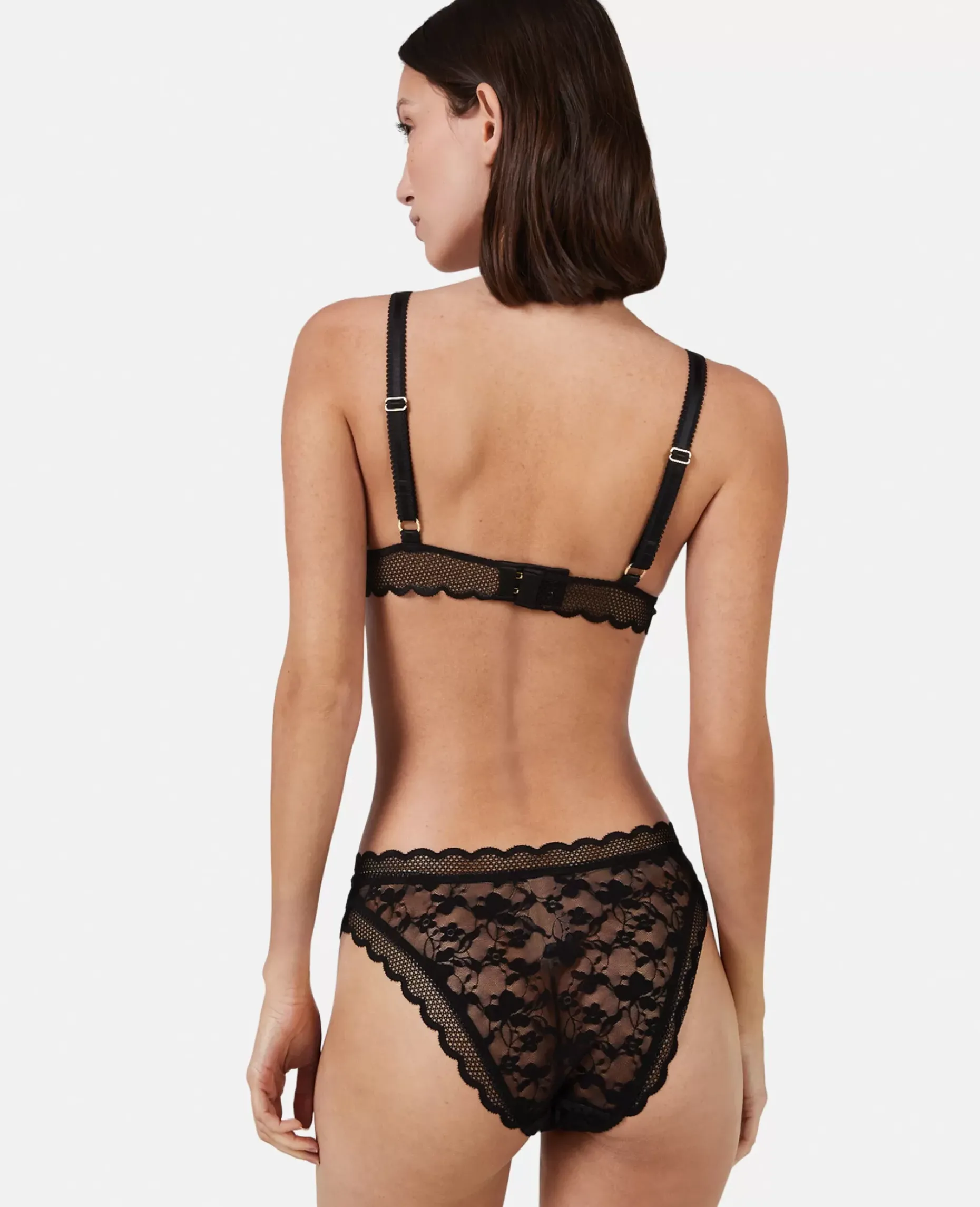 Patchwork Lace High Leg Bikini Briefs
