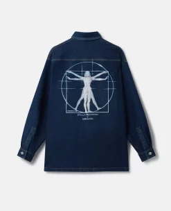 Platinum Dream Embroidered Oversized Denim Shirt