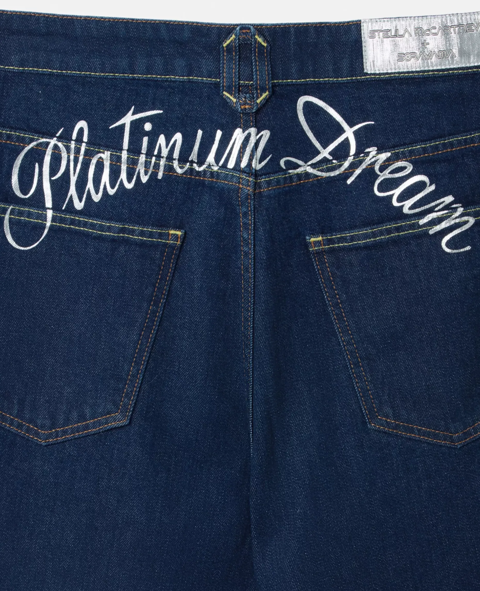 Platinum Dream Embroidered Mid-Rise Straight-Leg Denim Jeans