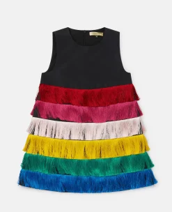 Rainbow Fringed Sleeveless Dress