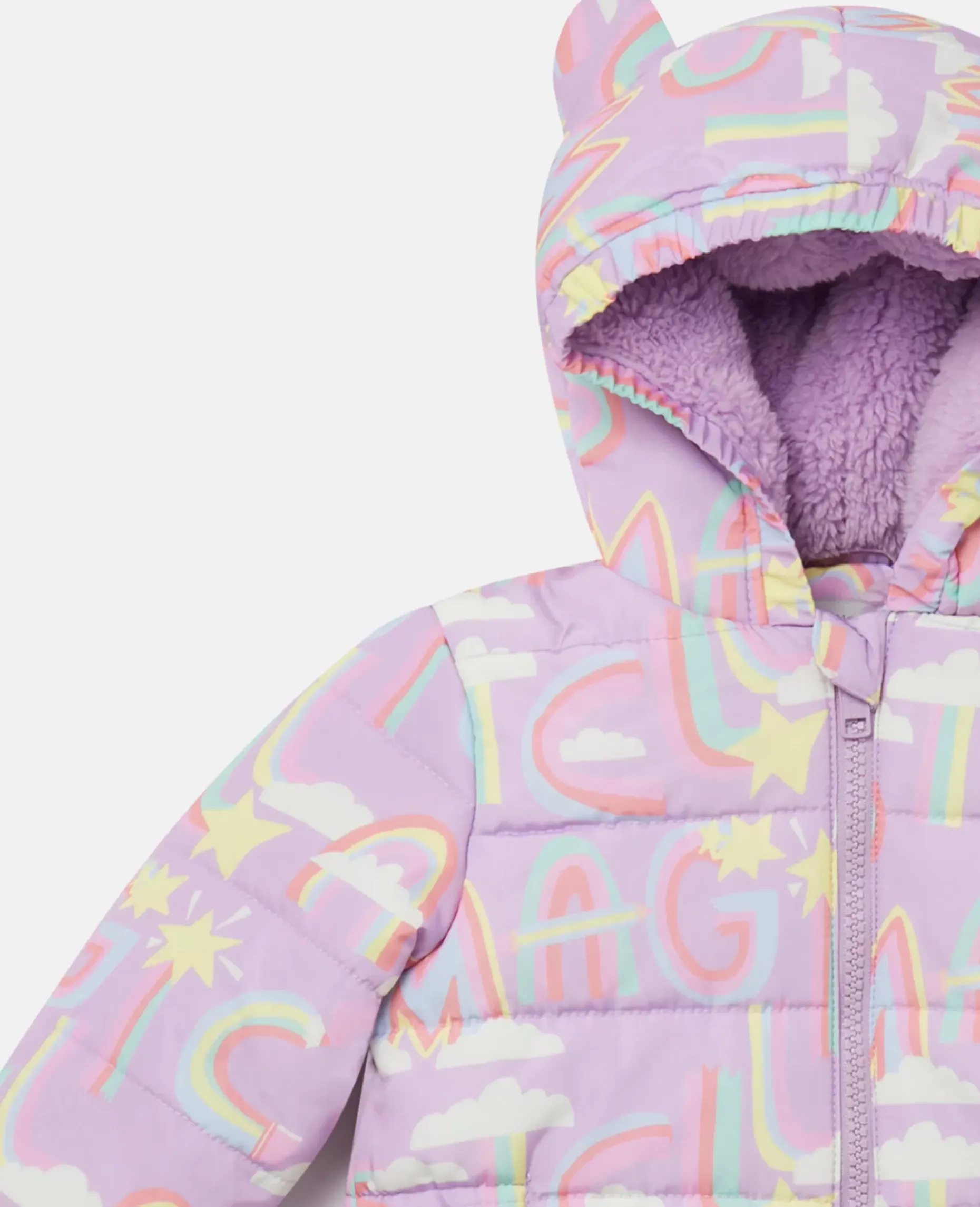Rainbow Magic Print Hooded Pramsuit