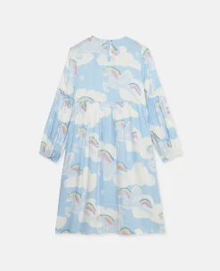 Rainbow Unicorn Cloud Print Skater Dress