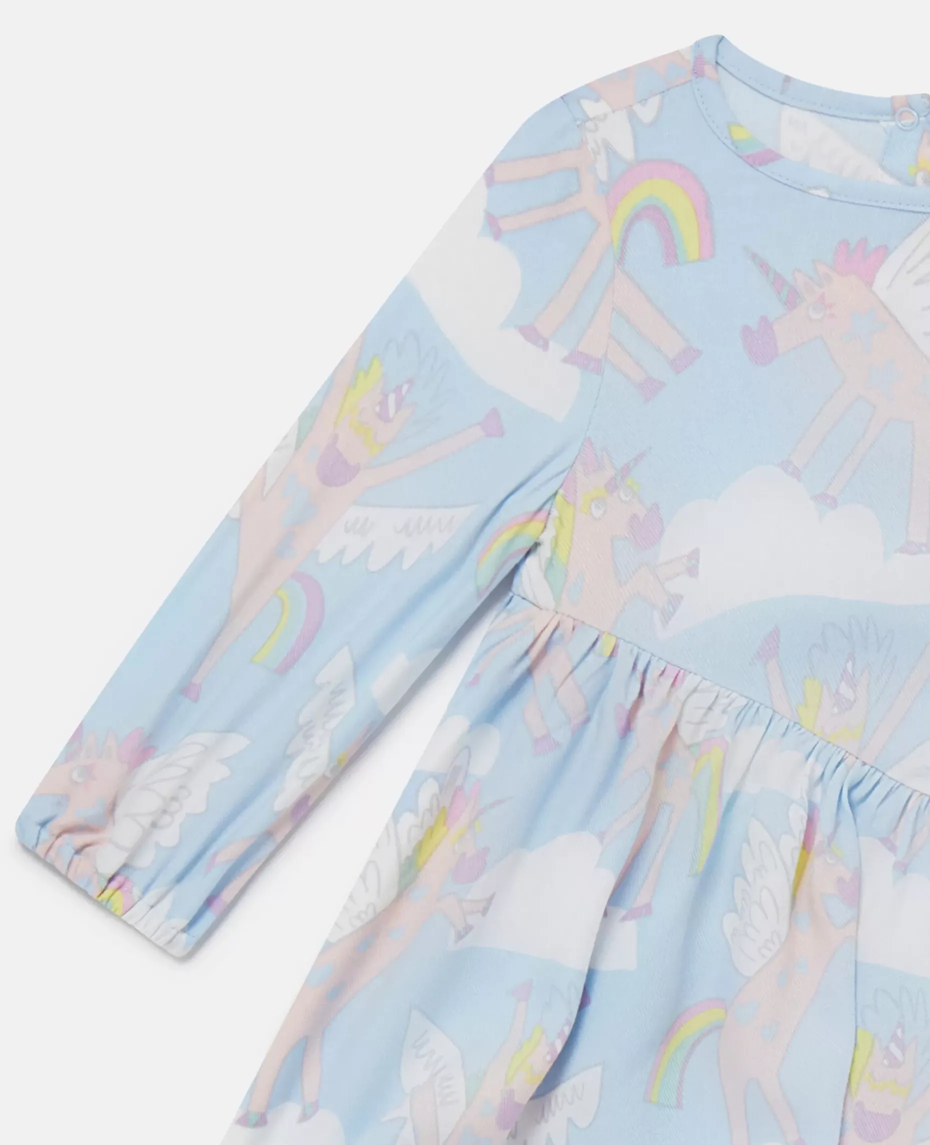 Rainbow Unicorn Print Dress And Bloomers Set