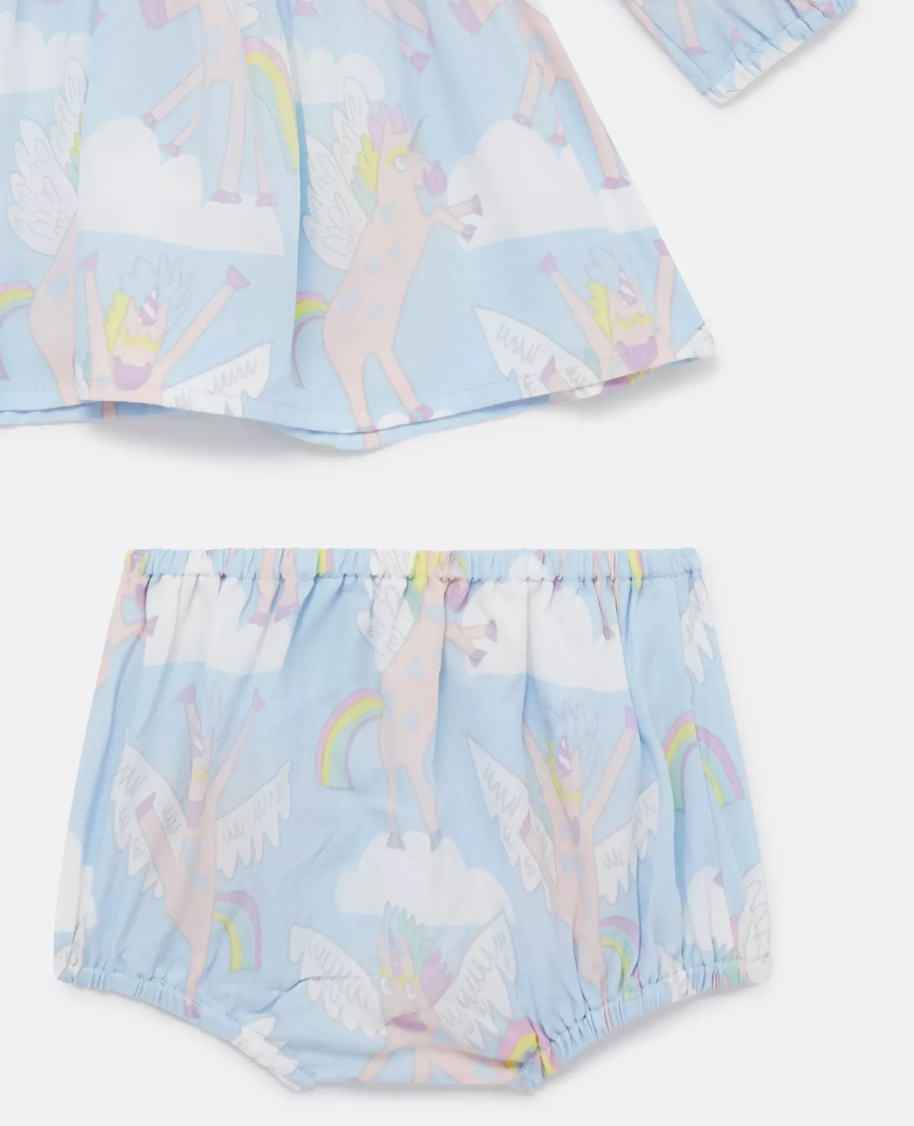 Rainbow Unicorn Print Dress And Bloomers Set