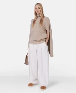 Rib-Knit Regenerated Cashmere Cape Jumper