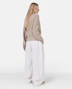 Rib-Knit Regenerated Cashmere Cape Jumper