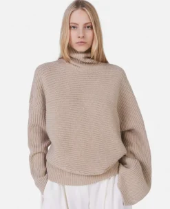 Rib-Knit Regenerated Cashmere Cape Jumper