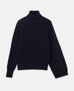 Rib-Knit Regenerated Cashmere Cape Jumper