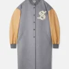 S' Letterman Bomber Long Coat