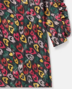 Scribbled Heart Print Dress