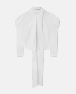 Sculptural Puff Sleeve Pussybow Shirt