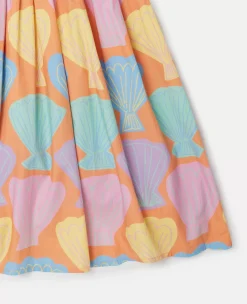 Seashell Print Puff Sleeve Dress