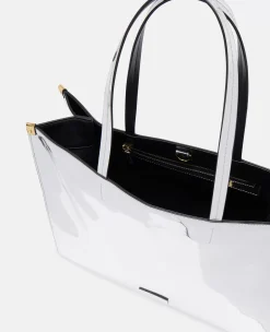 Sexy Robot Graphic Mirrored Chrome-Effect Tote Bag