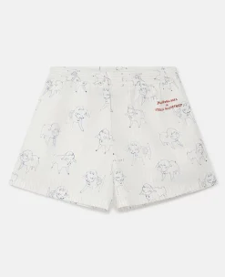 Sheep Can Never Sleep Print Shorts