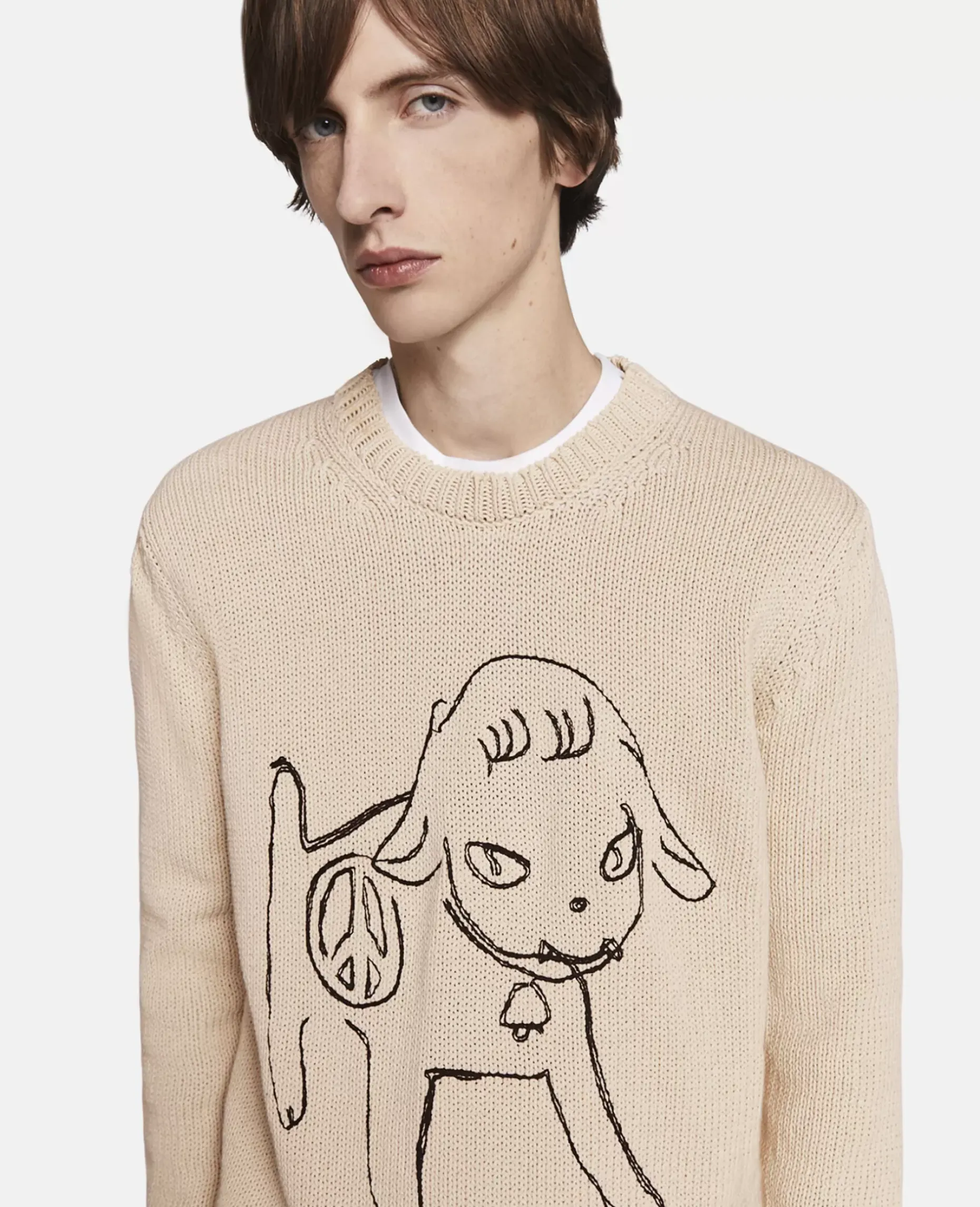 Sheep Embroidery Cotton Sweatshirt