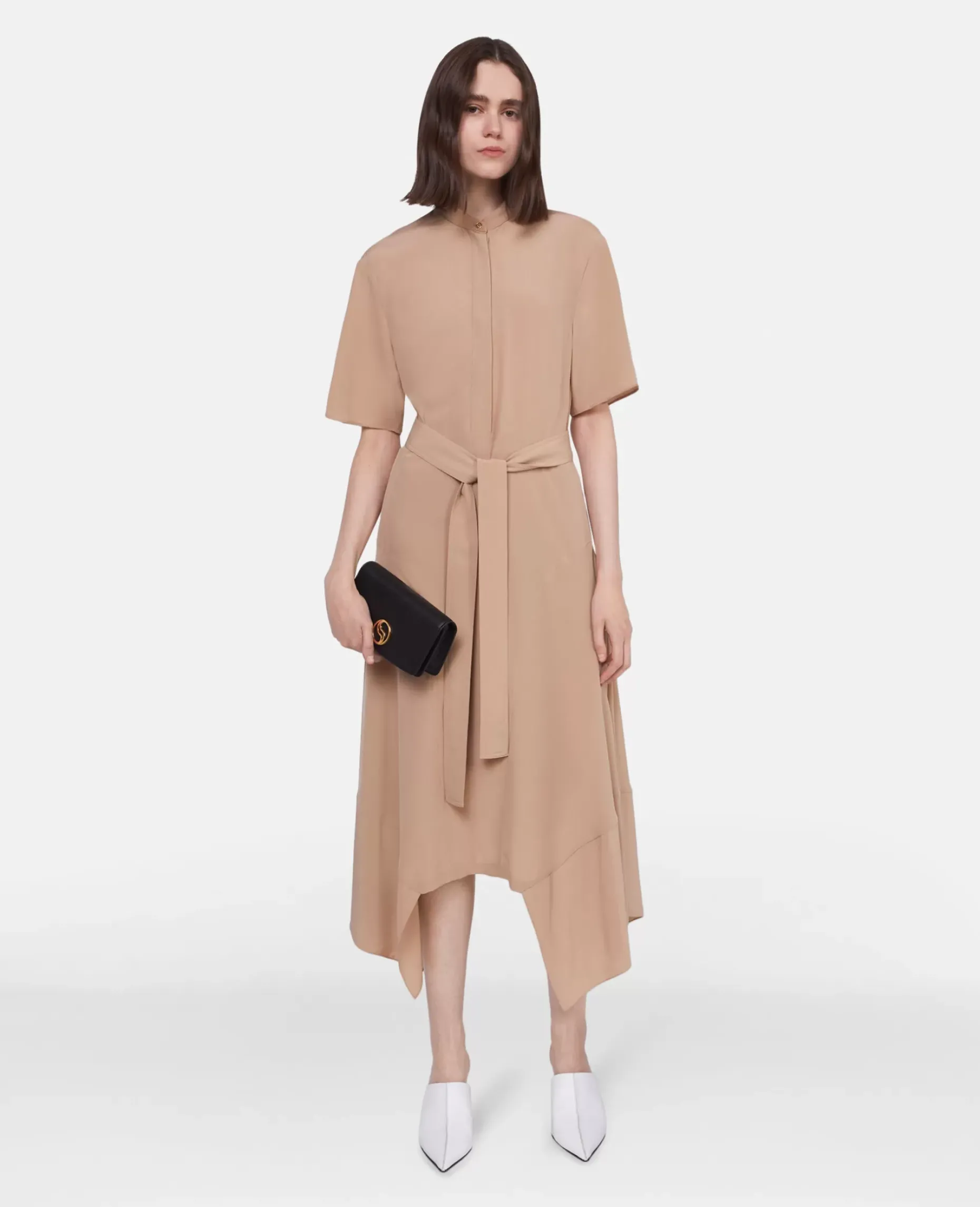 Silk Crepe De Chine Shirt Dress