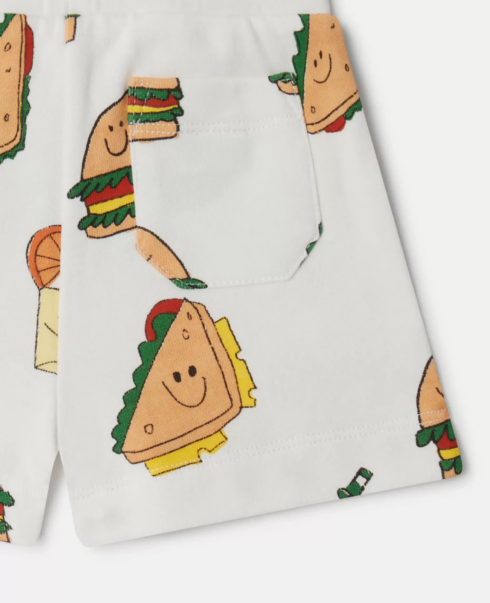 Silly Sandwich Print Drawstring Shorts