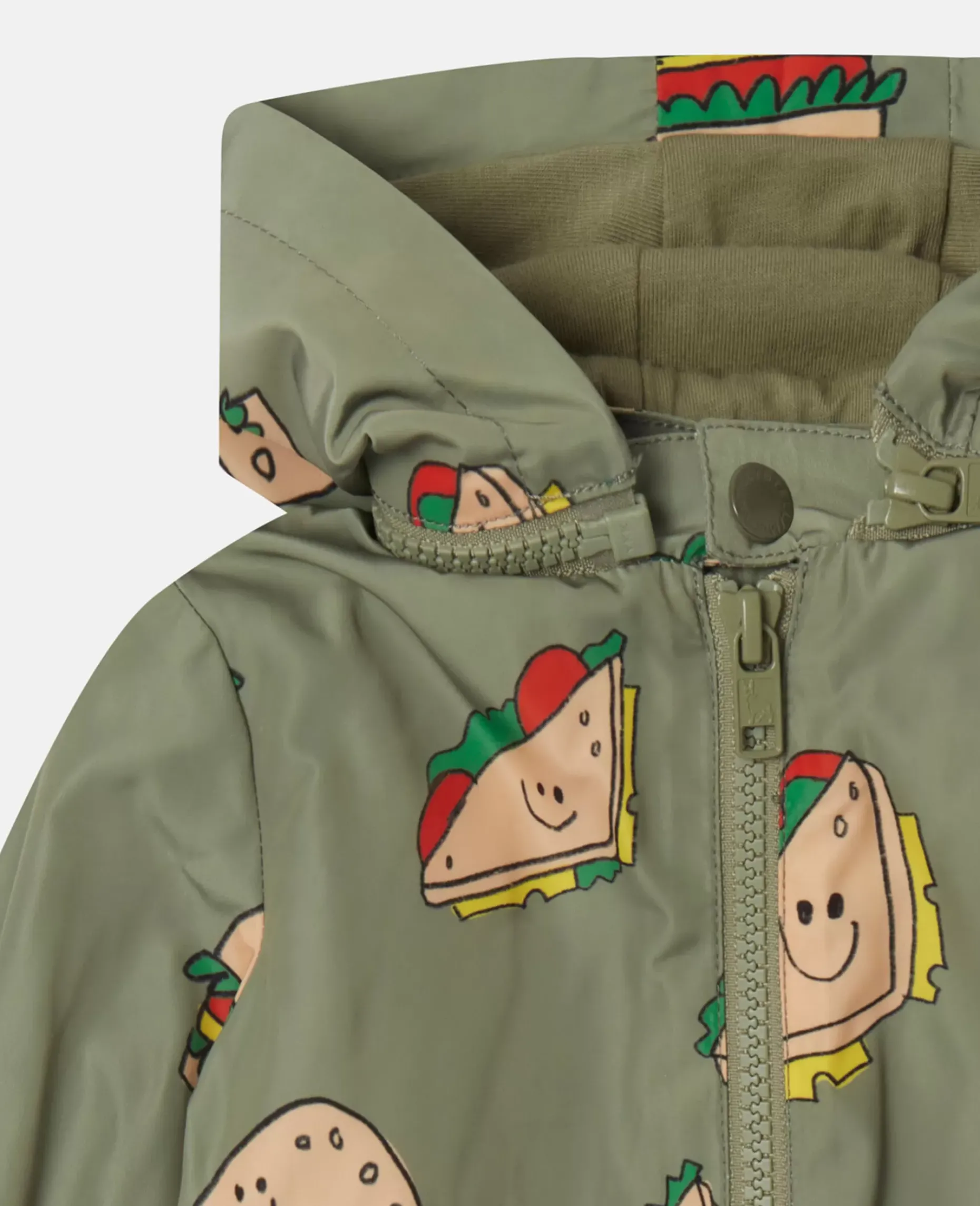 Silly Sandwich Print Hooded Jacket