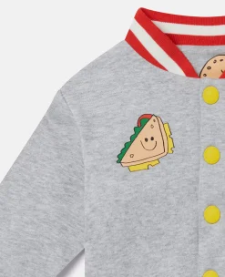 Silly Sandwich Print Reversible Bomber Jacket