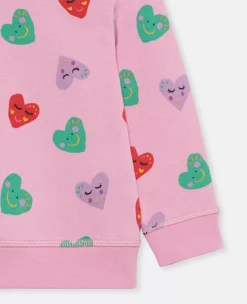 Smiley Heart Print Jumper