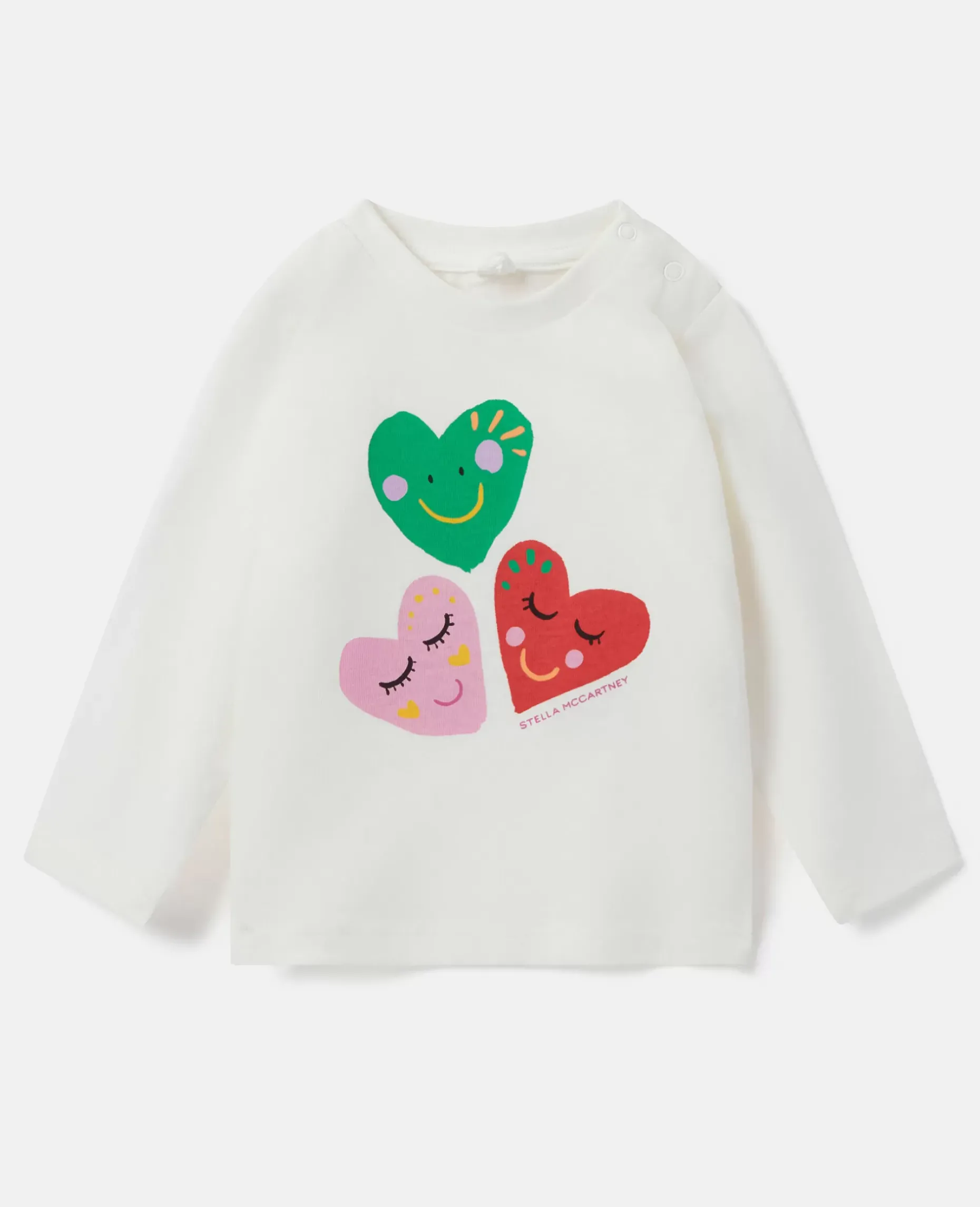 Smiling Heart Motif Long Sleeve T-Shirt