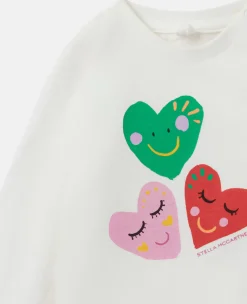 Smiling Heart Motif Long Sleeve T-Shirt