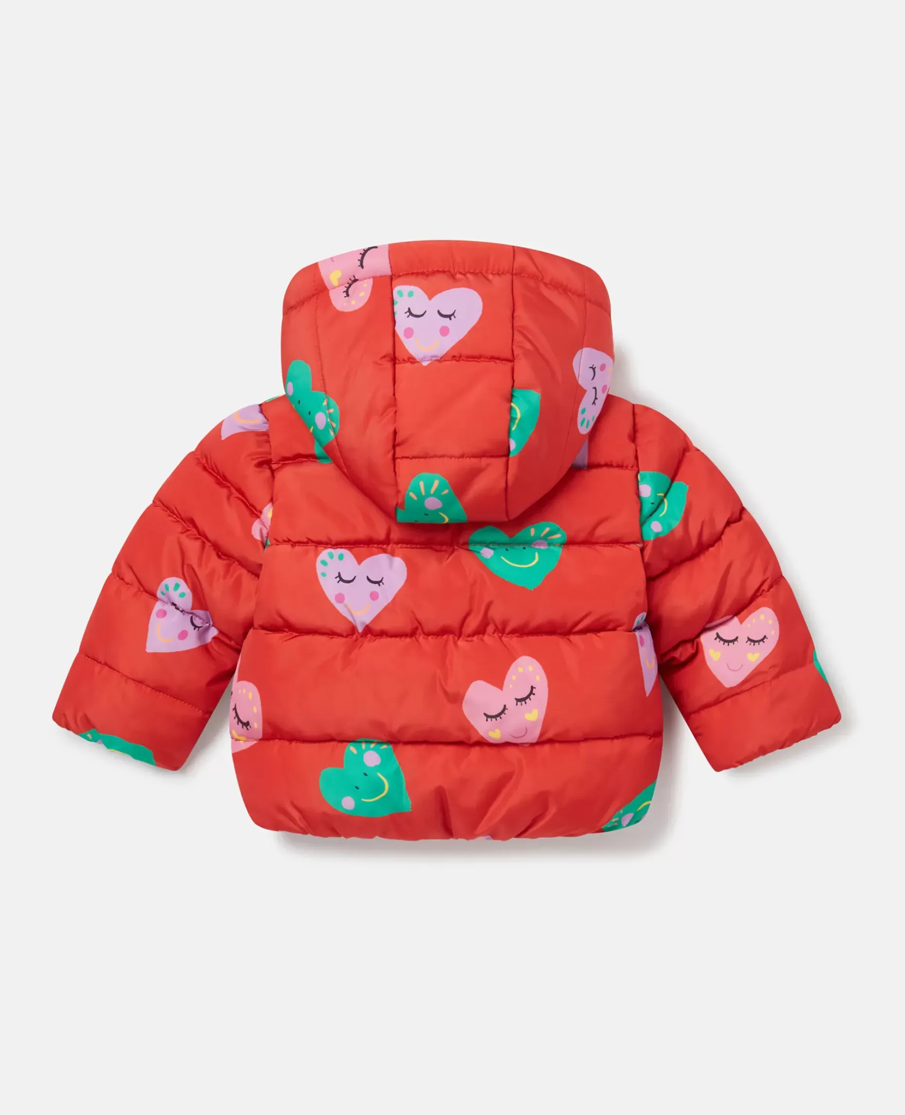 Smiling Heart Print Puffer Coat