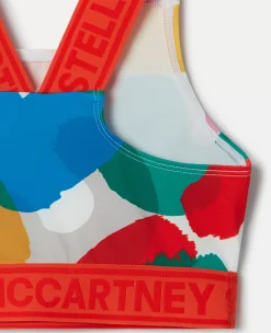 Smudge Print Sports Crop Top