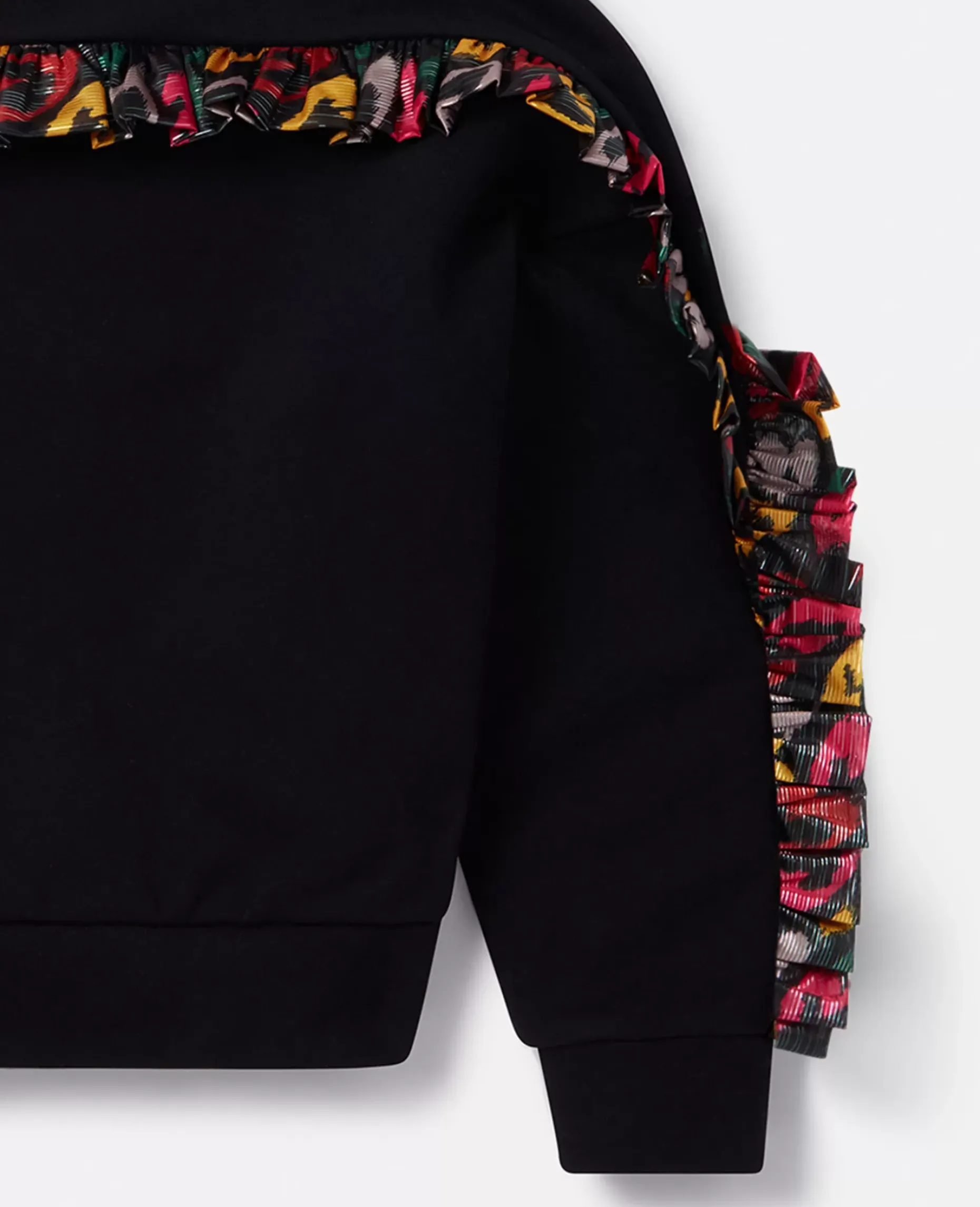 Smudged Heart Print Fringed Sweatshirt