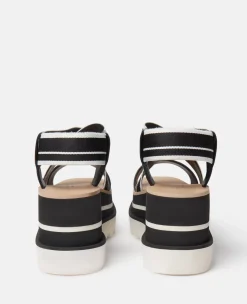 Sneak-Elyse Striped Platform Sandals