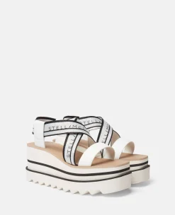 Sneak-Elyse Striped Platform Sandals