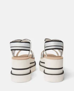 Sneak-Elyse Striped Platform Sandals