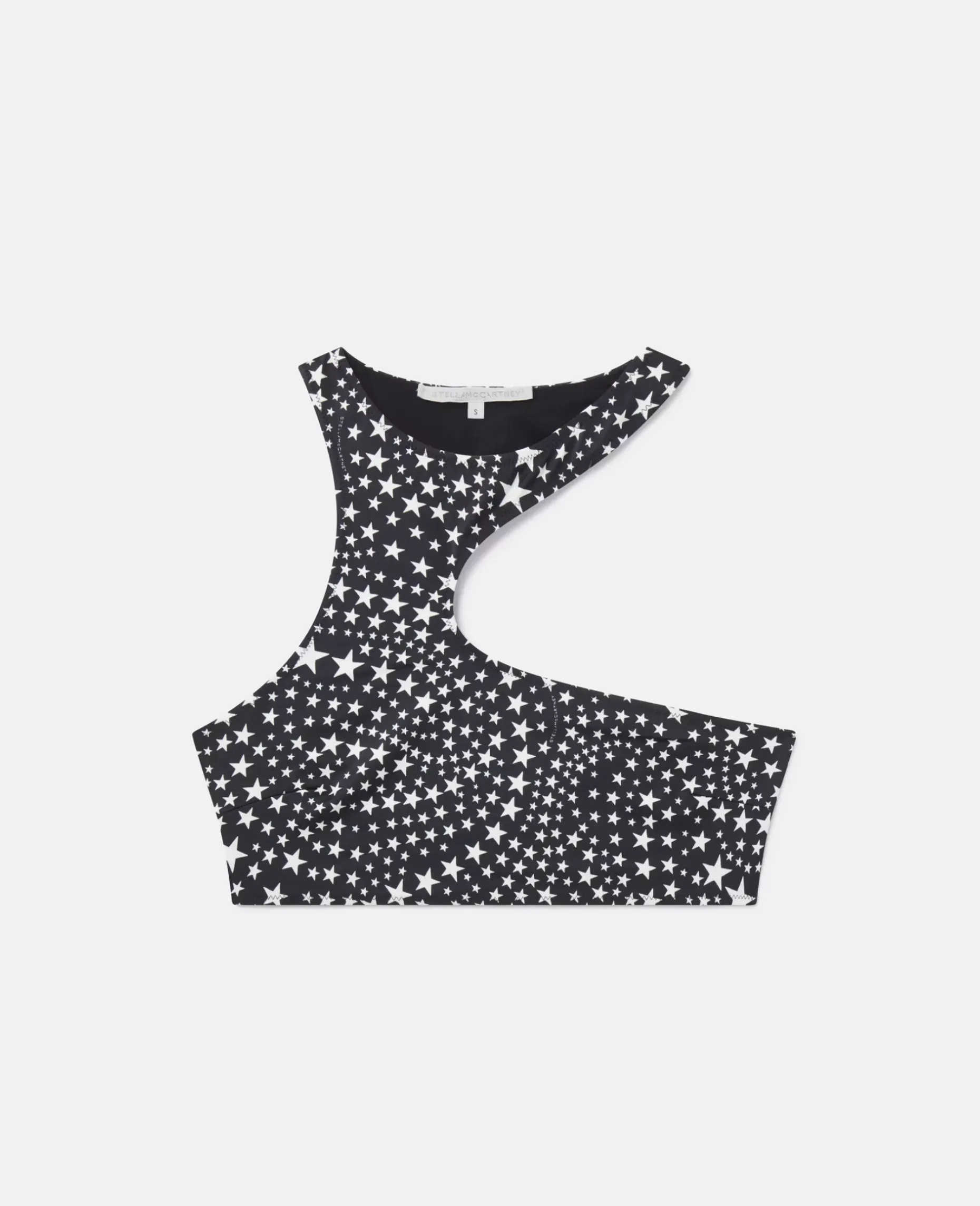 Star Print Cut-Out Halterneck Bikini Top