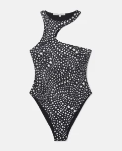 Star Print Cut-Out Swimsuit
