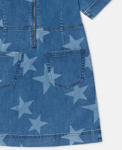 Star Print Denim Dress