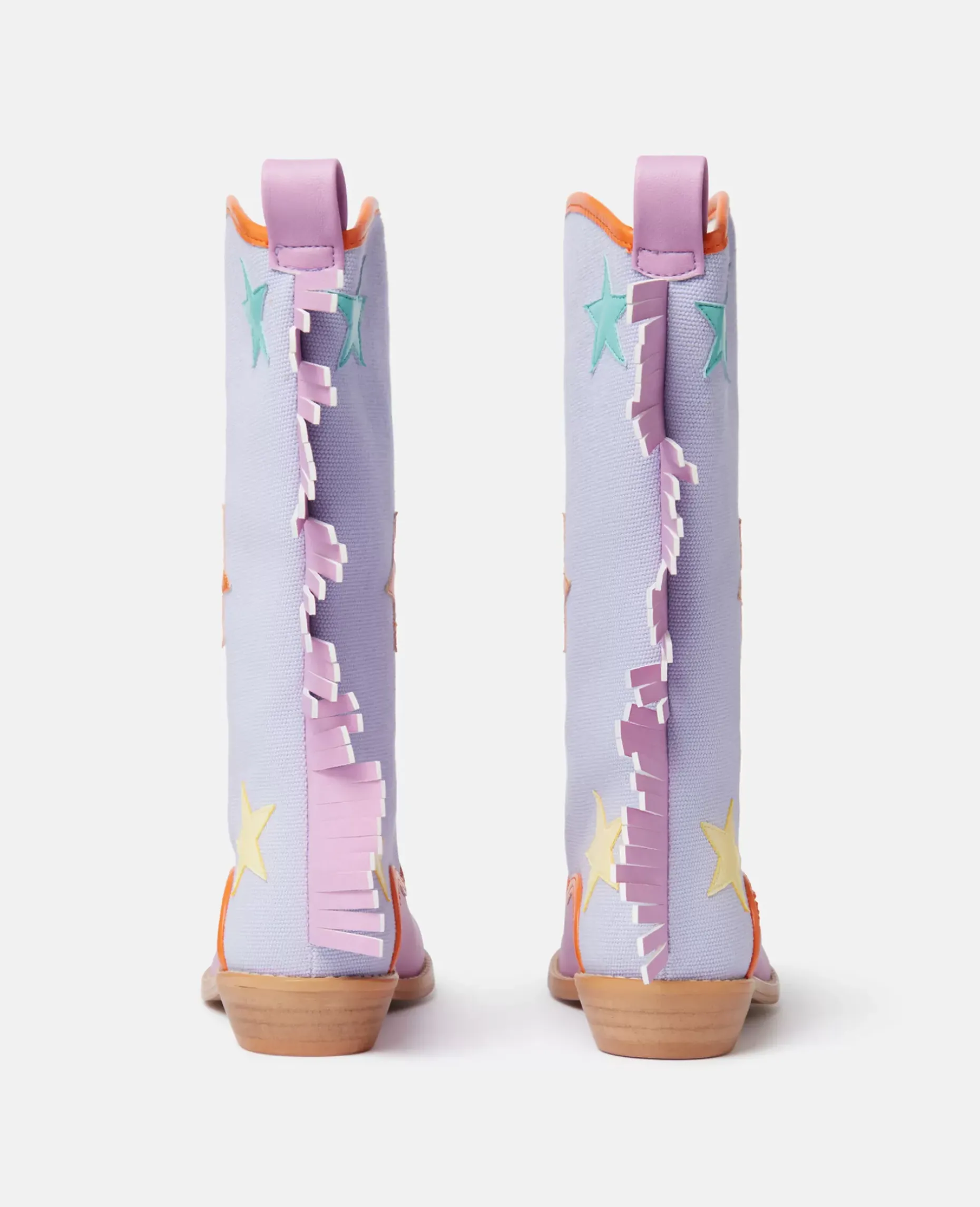 Star Print Fringed Cowboy Boots