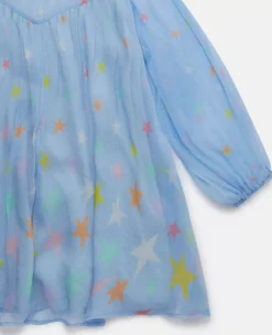 Star Print Silk Dress