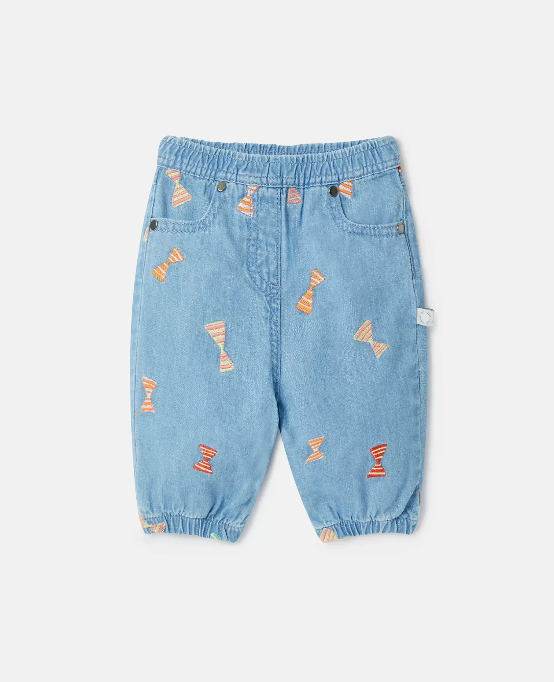 Striped Bow Print Baby Jeans