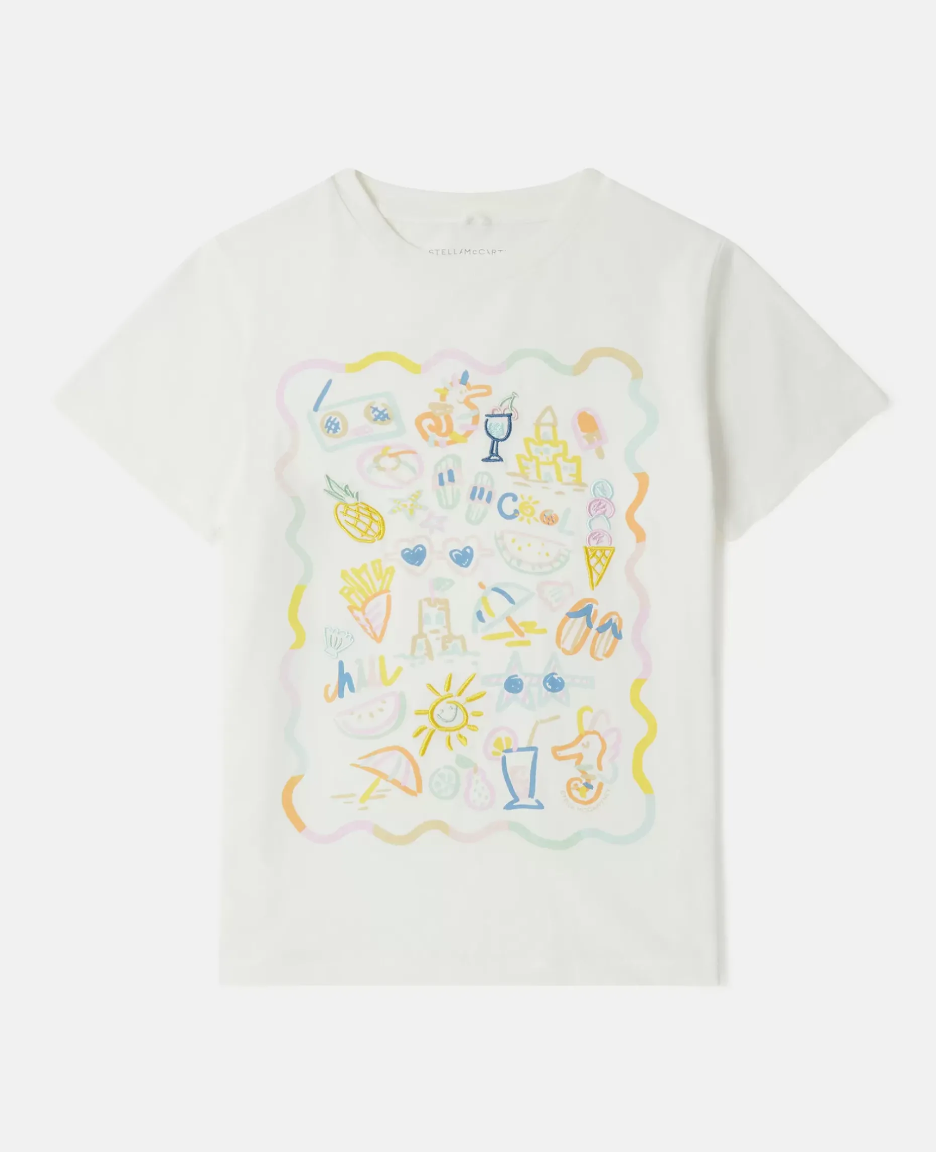 Summer Doodles Motif T-Shirt