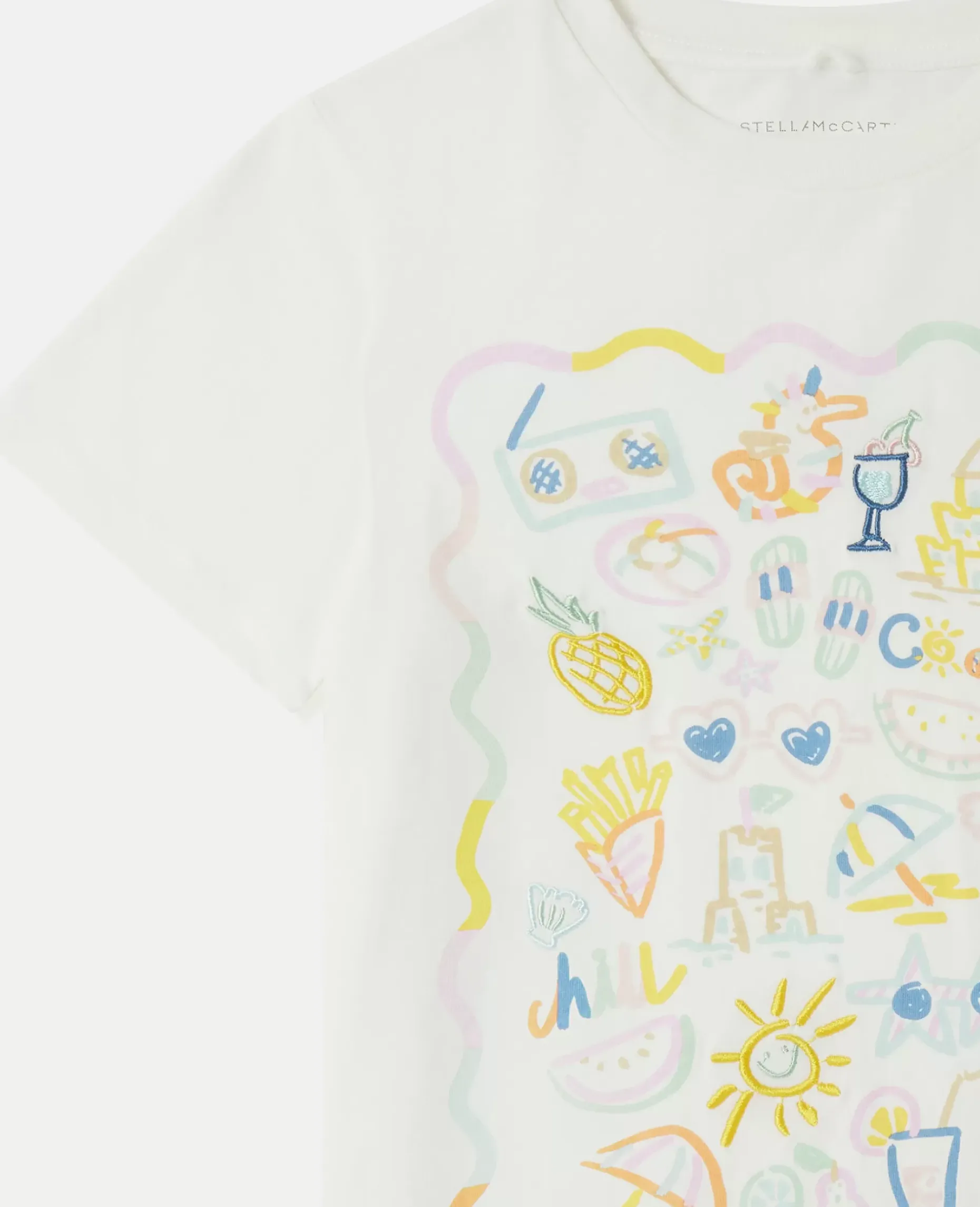 Summer Doodles Motif T-Shirt