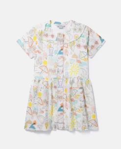 Summer Doodles Print Shirt Dress