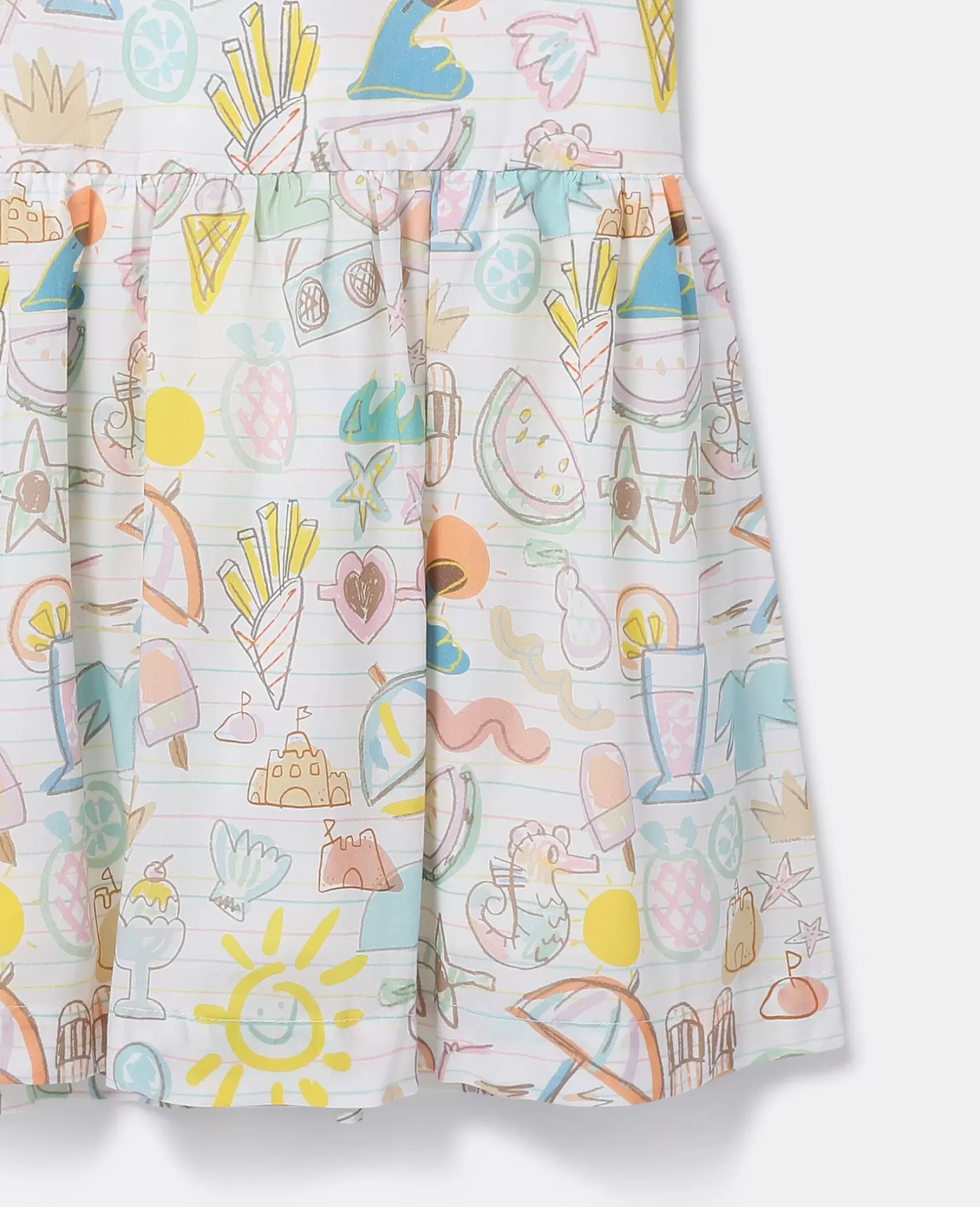 Summer Doodles Print Shirt Dress