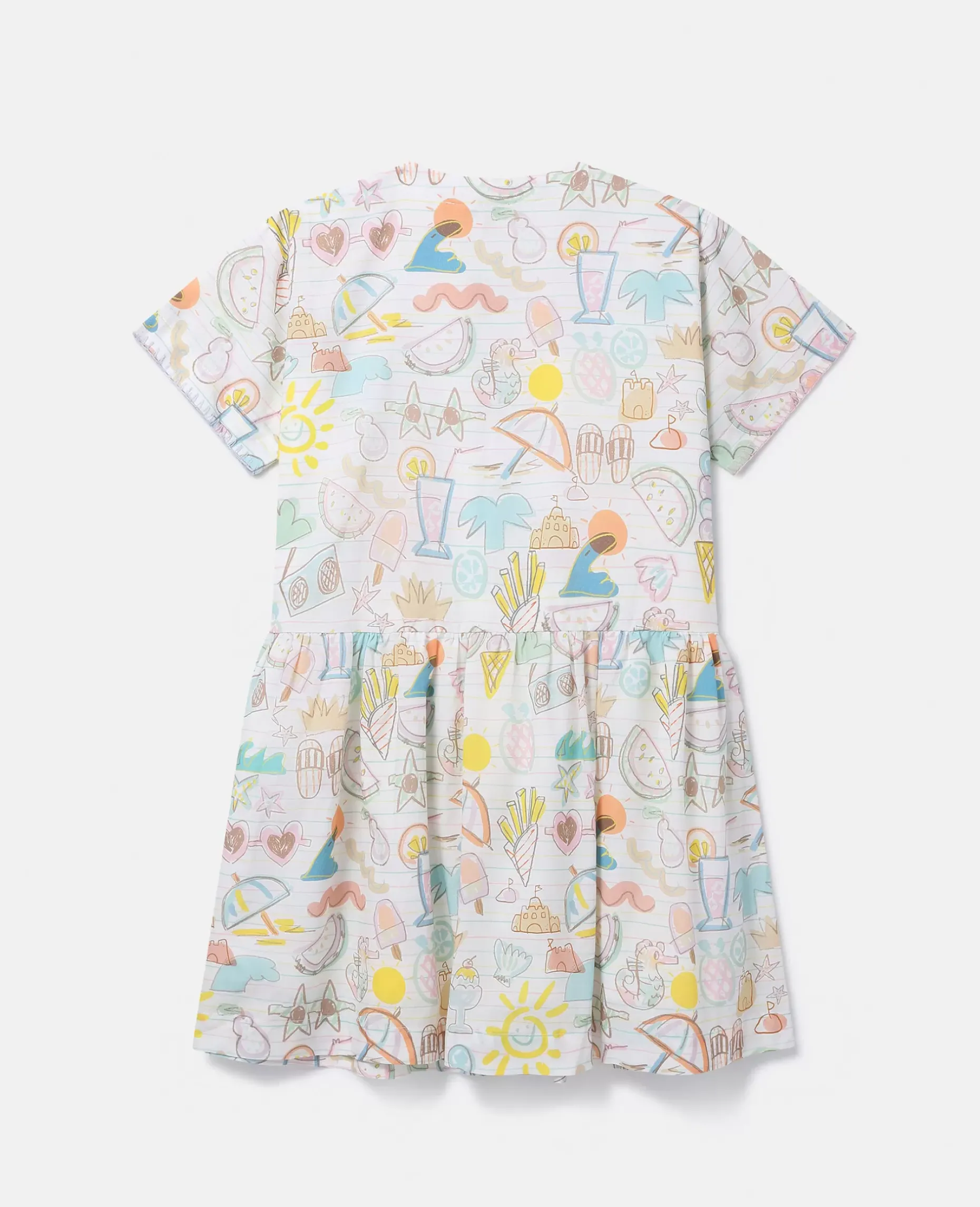 Summer Doodles Print Shirt Dress