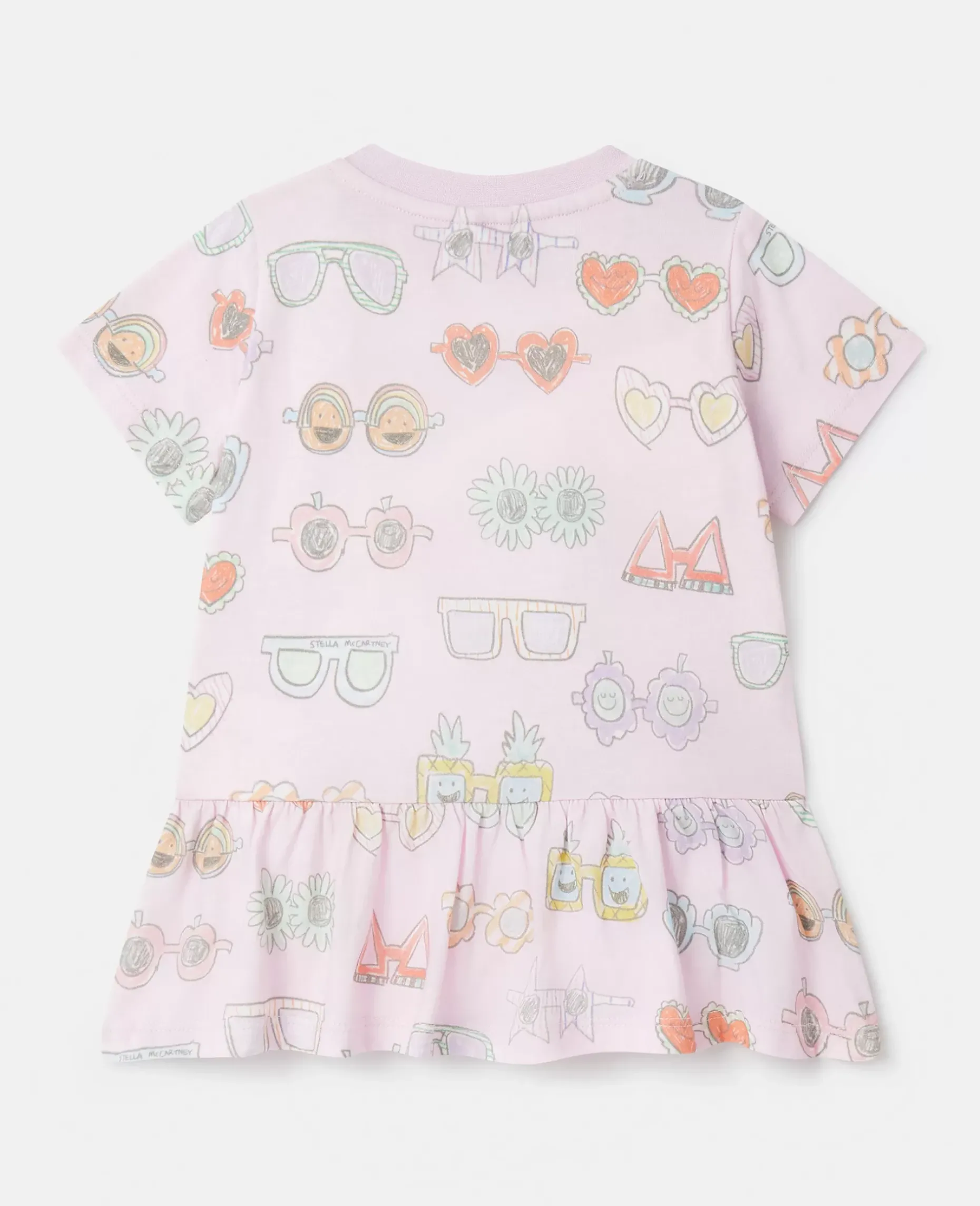 Sunglasses Doodle Print Frilled Dress