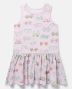 Sunglasses Doodle Print Sleeveless Dress
