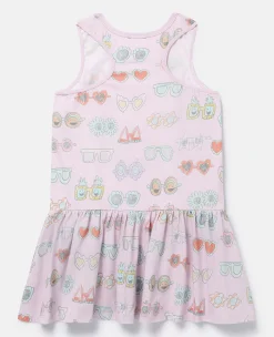 Sunglasses Doodle Print Sleeveless Dress