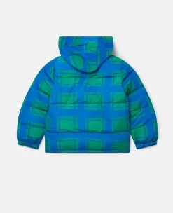 Sunshine Face Checked Puffer Coat