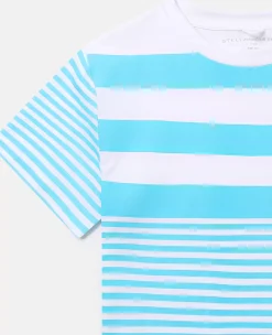 Sunshine Motif Striped T-Shirt